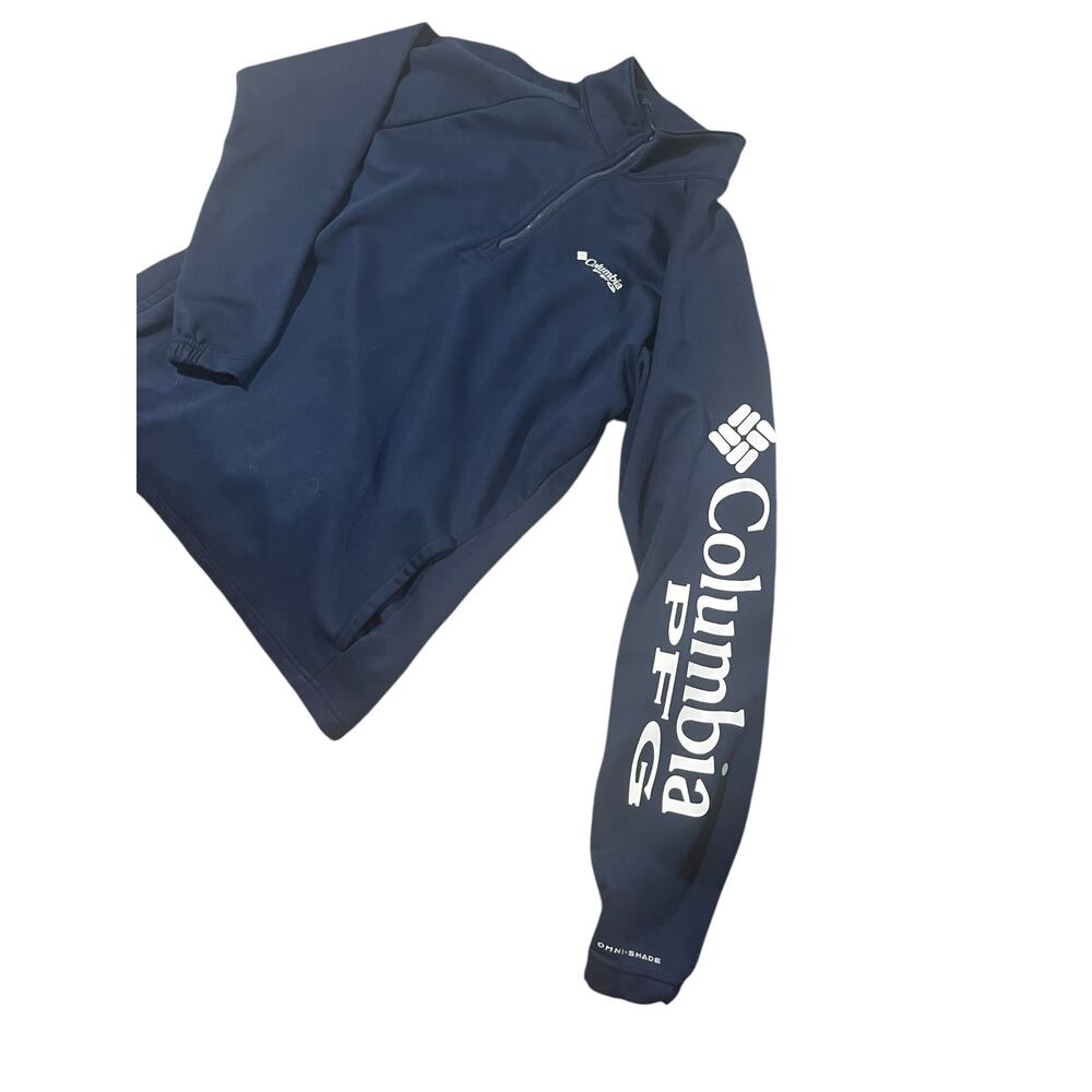 Columbia PFG Terminal Fleece Quarter-Zip Pullover - Men's Large - Navy Blue EUC - Picture 1 of 4